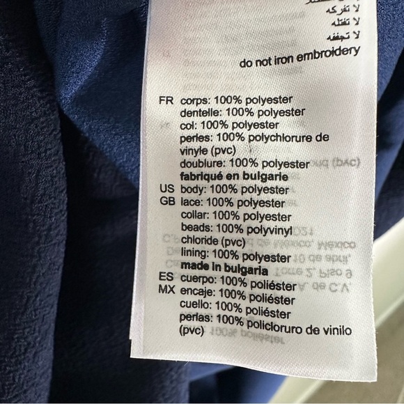 Sandro Iberia Embellished Lace Inset
Dress In Deep Navy SZ EU 36, US 4, S - Picture 8 of 11